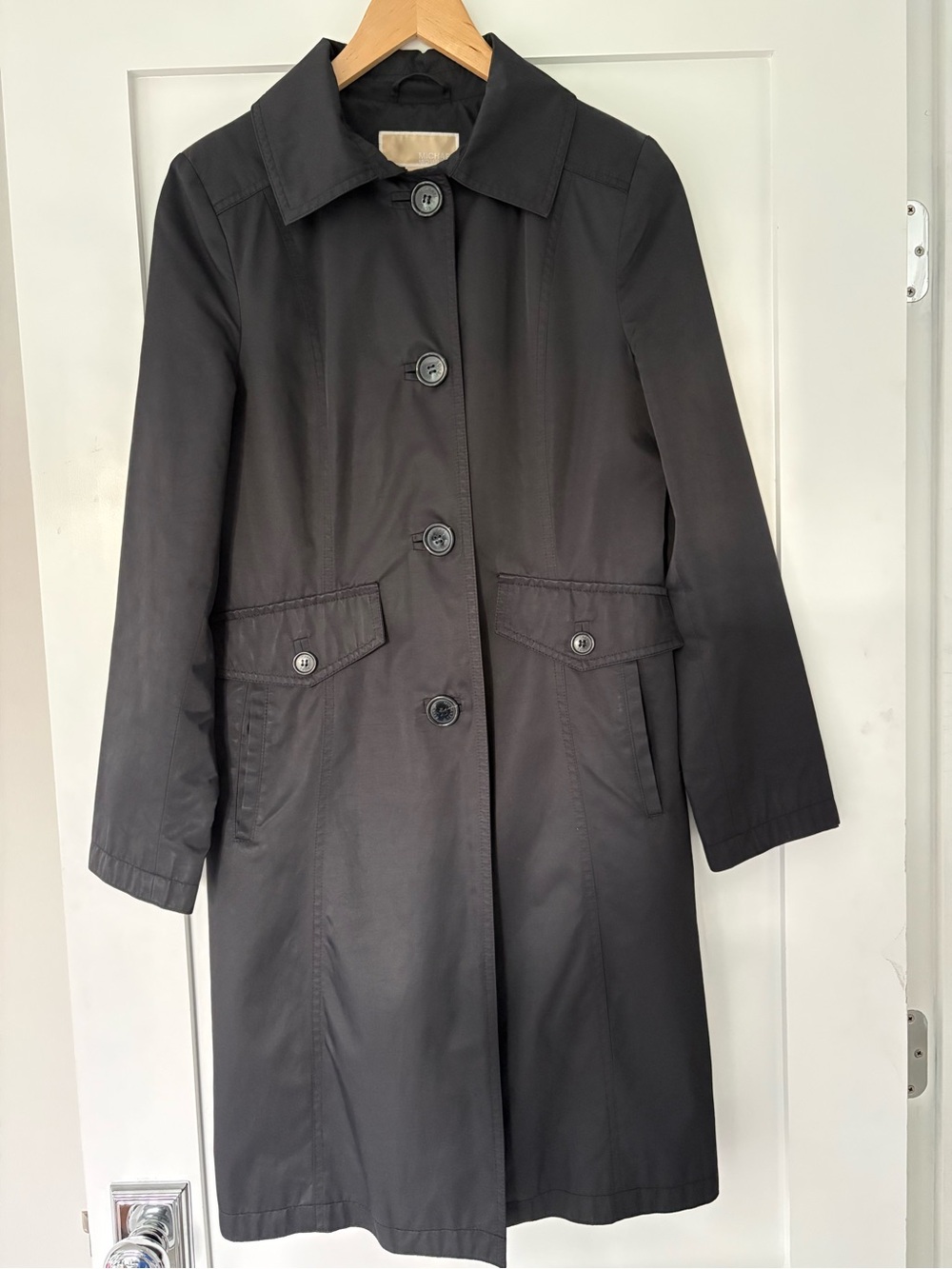 Michael Kors Black Single-Breasted Trench Coat